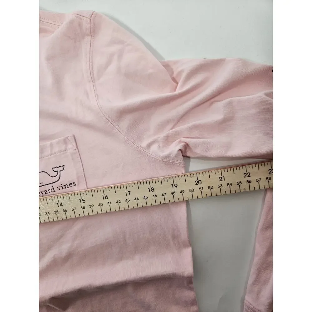 Vineyard Vines Princess Whale Girls Size Small Pink Long Sleeve Shirt
